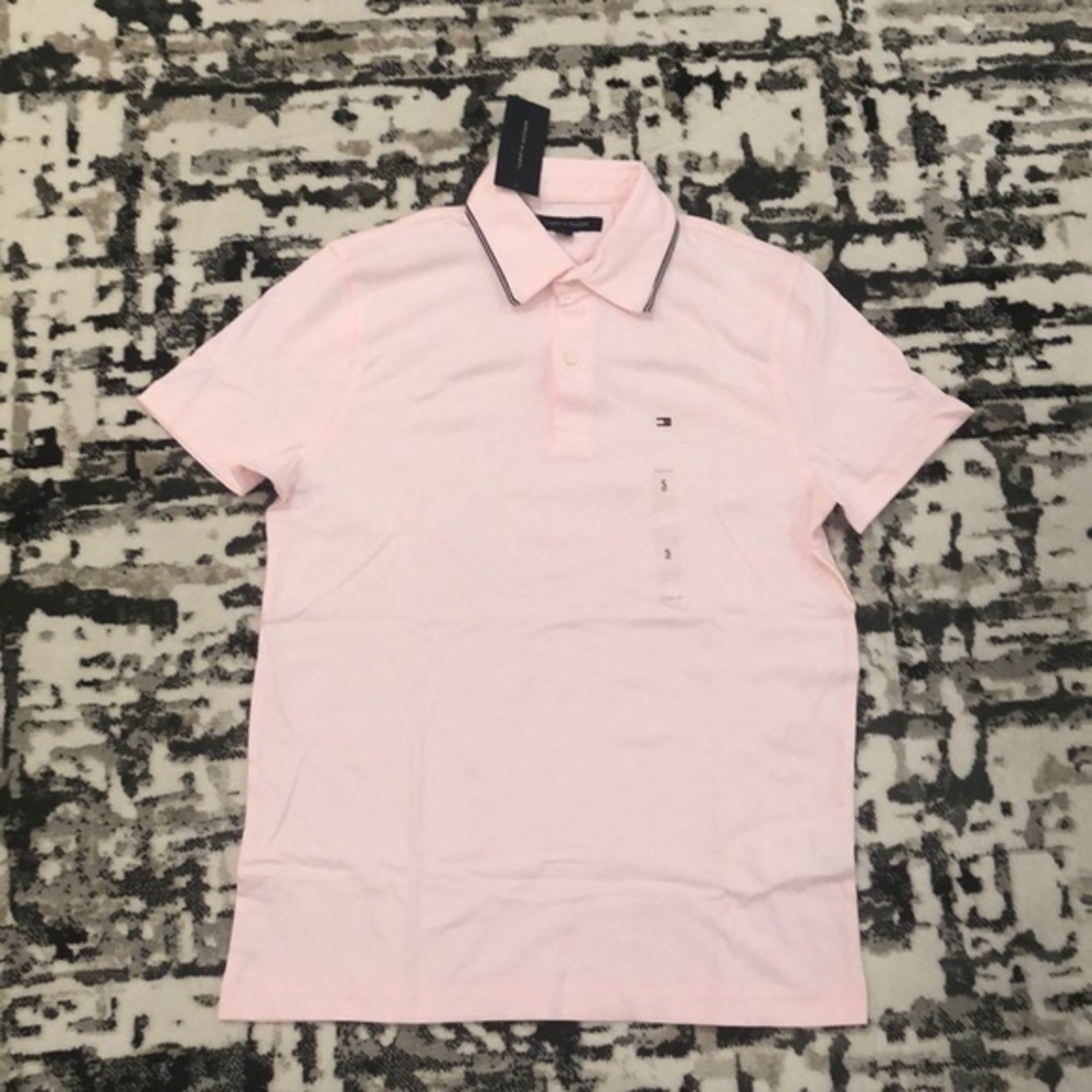 🆕Tommy Hilfiger Men’s Polo T-shirt, Light pink